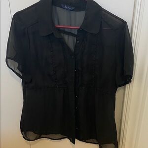 Reitmans Black Sheer Blouse